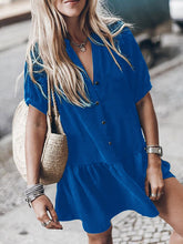 Load image into Gallery viewer, Fashionable Solid Color Short Sleeve Casual Dress