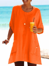 Load image into Gallery viewer, Pockets Solid Tunic Women Long Sleeve Blouses