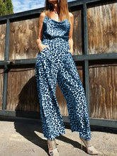 Load image into Gallery viewer, Vintage Elegant Suspender Top Pants Leopard Print Suit