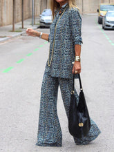 Load image into Gallery viewer, Fashion Simple Casual Loose Shirt Top Pants Suit