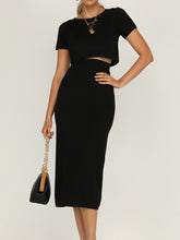 Load image into Gallery viewer, Sexy Solid Color Round Neck Short Sleeve Two-piece Suit