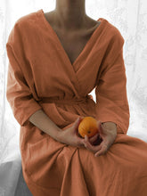 Load image into Gallery viewer, Casual Fashion Solid Color V-neck Shirt Dress