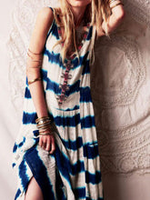 Load image into Gallery viewer, V-neck Sleeveless Tie-dye Casual Maxi Dress