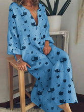 Load image into Gallery viewer, Casual Fashion Print V-neck Dress