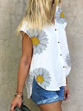 Load image into Gallery viewer, V-Neck Short Sleeve Shirts Button Tops