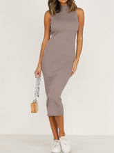 Load image into Gallery viewer, Sexy Solid Color Round Neck Sleeveless Dress