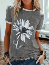 Load image into Gallery viewer, Casual Floral Printed Short SleeveTee Shirts Tops