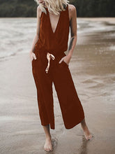 Load image into Gallery viewer, V-neck Loose Casual Jumpsuit