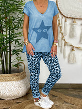 Load image into Gallery viewer, Simple Casual Loose Top Leopard Pants Set
