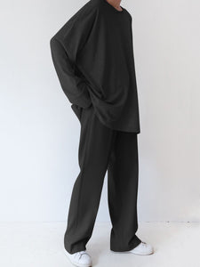 Round Neck Loose And Comfortable Long Sleeve Suit