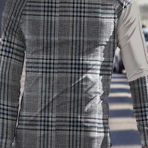 Casual Long-Sleeved Plaid T-Shirt