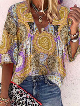 Load image into Gallery viewer, Vintage Bohemian V-Neck Floral Top
