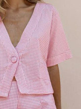 Load image into Gallery viewer, Holiday V-neck Plaid Print Suit
