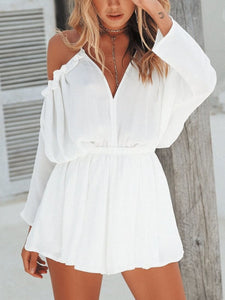 Sexy Elegant V-Neck Long Sleeve Top and Shorts Set