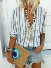 Load image into Gallery viewer, Stripe Half Sleeve Shift Shirts

