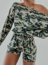 Load image into Gallery viewer, Camouflage Print One Shoulder Romper
