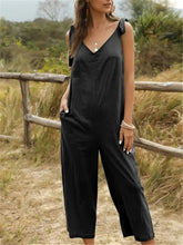 Load image into Gallery viewer, V-neck Solid Color Loose Jumpsuit
