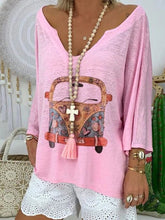 Load image into Gallery viewer, Casual Long Sleeve V-neck Print Top
