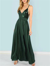 Load image into Gallery viewer, Solid Color Sling V-Neck Ladies Dress
