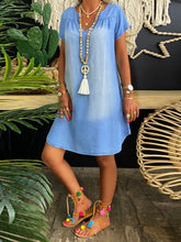 Load image into Gallery viewer, Denim Casual Short Sleeve Dress

