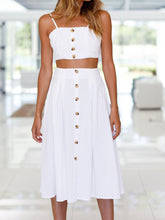 Load image into Gallery viewer, Casual Solid Color Sling Sleeveless Two-piece Suit
