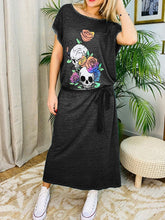 Load image into Gallery viewer, Casual Loose Skull Print Dress
