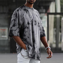 Load image into Gallery viewer, Mens Grey Tie-Dye Printed T-Shirt
