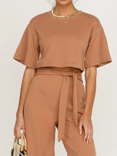 Load image into Gallery viewer, Casual Loose Solid Color Short Sleeve Two-piece Suit
