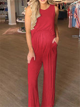 Load image into Gallery viewer, Sleeveless Round Neck Top Wide-leg Casual Jumpsuit
