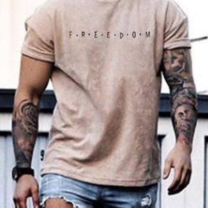 Men'S Fashion Casual Letter Printed T-Shirt