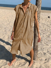 Load image into Gallery viewer, Holiday Shirt Casual Striped Dress
