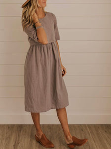 Solid Color Casual Solid Color Pocket Dress