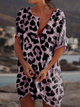 Load image into Gallery viewer, Casual Leopard Print Short Sleeve Dress
