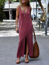 Load image into Gallery viewer, Simple Casual Loose V Neck Dress
