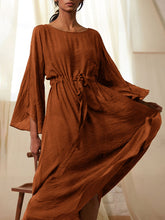 Load image into Gallery viewer, Fashion Round Neck Solid Color Casual Dress
