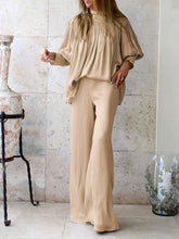 Load image into Gallery viewer, Fashionable casual loose top pants suit
