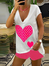 Load image into Gallery viewer, Casual Loose V-Neck Top Shorts Suit
