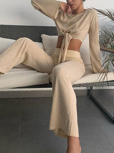 Casual Solid Color Slim Two-piece Suit
