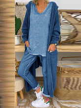 Load image into Gallery viewer, Solid Color Top Trousers and Cardigan Outwear Three-piece Suit
