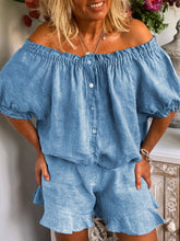 Load image into Gallery viewer, Casual Loose Short Sleeve Shirt Shorts Suit
