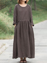 Load image into Gallery viewer, Solid Color Wild Fashion Long Sleeve Dress
