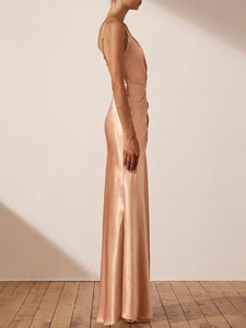 Deep V Sling Waist Evening Dress