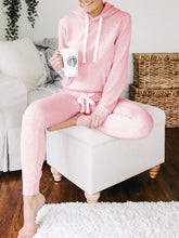Load image into Gallery viewer, Casual Loose Solid Color Hooded Top Trousers Two-piece Suit
