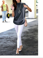 Load image into Gallery viewer, Casual Loose Turtleneck Short Sleeve T-Shirt Top
