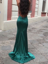 Load image into Gallery viewer, Elegant Silk High-fork V-neck Evening Dress
