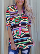 Load image into Gallery viewer, Fashion Casual Irregular Printed V-neck T-shirt
