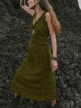 Load image into Gallery viewer, Solid Color Twist Tie Sling Maxi Dress
