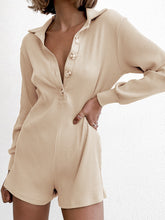 Load image into Gallery viewer, Casual Solid Color Lapel Long Sleeve Jumpsuit
