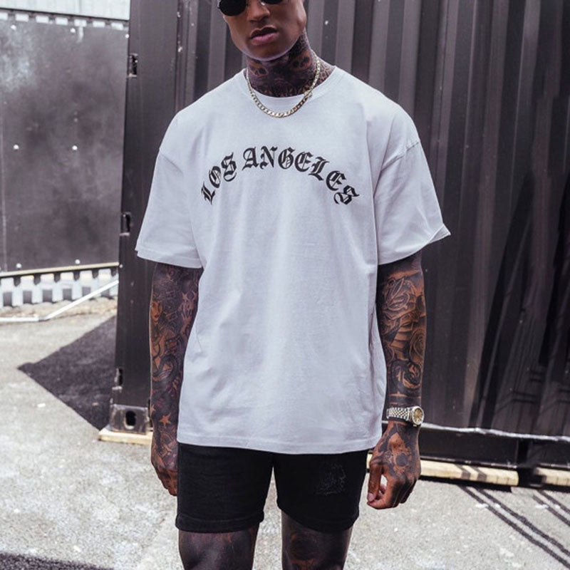 Men'S Retro Round Neck Print Short Sleeve T-Shirt