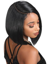 Load image into Gallery viewer, Bob Short Straight Black Synthetic Hair 6-Inch Half Moon Wigs
